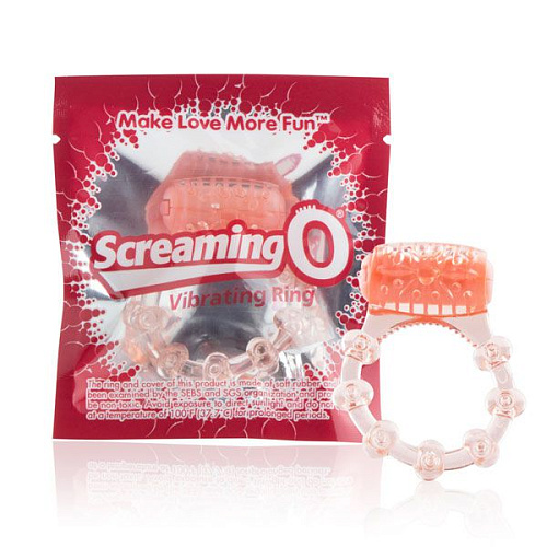 Классическое виброкольцо персикового цвета Screaming O Vibrating ring SO-110