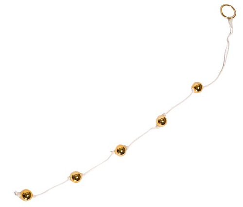 Цепочка из пяти золотистых анальных шариков Seven Creations 123QG BX GP