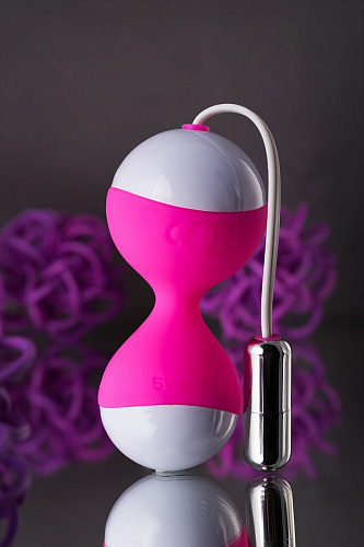 Бело-розовые вагинальные шарики Nalone MiuMiu VS-VR21