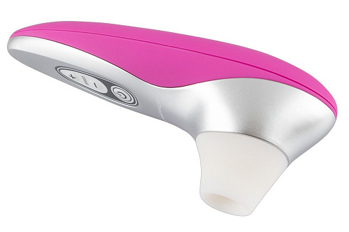 Розово-серебристый бесконтактный стимулятор клитора Womanizer Pro40 0587443