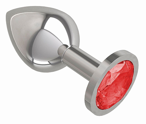 Серебристая средняя пробка с красным кристаллом Сумерки богов 523-04 red-DD (8,5 см)