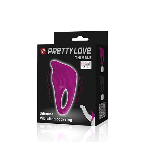 Чёрное эрекционное виброкольцо Baile Thimble BI-210142-0801