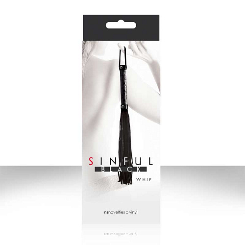 Многохостая чёрная плетка NS Novelties SINFUL WHIP NSN-1225-13