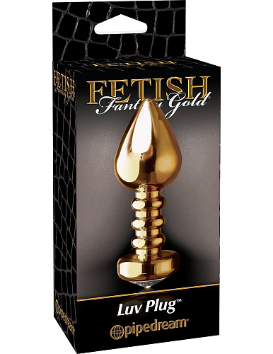 Золотистая анальная пробка с кристаллом Pipedream Luv Plug PD3991-27 (10,1 см)
