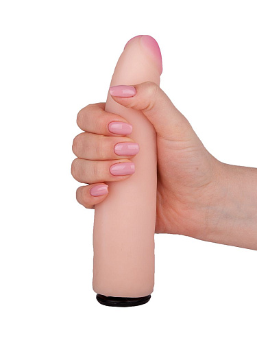 Чёрный пояс-трусики с телесной насадкой LOVETOY (А-Полимер) Glamour 330803 (17 см)