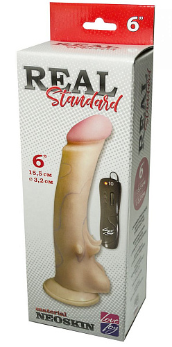 Вибратор на присоске телесного цвета LOVETOY (А-Полимер) REAL Standard 025013 (15,5 см)