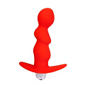 Красный рельефный вибромассажёр с ограничителем Bior toys ST-40186-3 (9,5 см)