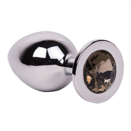 Большой стальной плаг с серым кристаллом Erotic Fantasy Silver Rain EF-HM-019 (9,5 см)