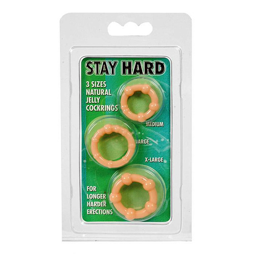 Три телесных эрекционных кольца разного диаметра Scala STAY HARD 4357