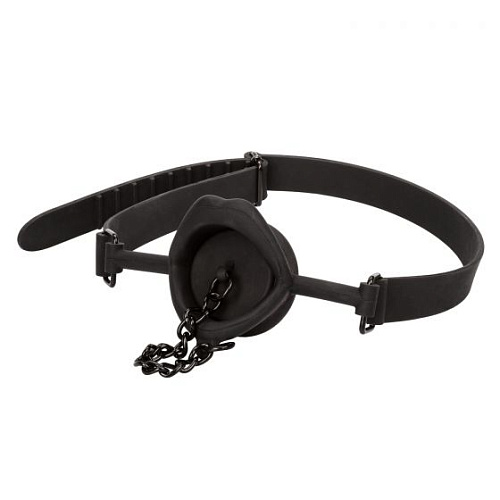 Чёрный кляп с пробкой California Exotic Novelties Silicone Stopper Gag SE-2712-09-3