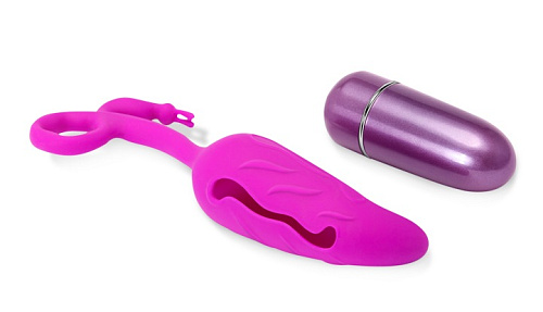 Лиловое виброяйцо-перчик с пультом ДУ Baile Naughty Genius II BI-014132