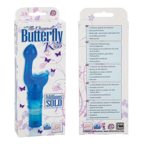 Стимулятор точки G нежно-голубого цвета California Exotic Novelties The Original Butterfly Kiss SE-0782-12-3