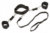 Чёрный ошейник с наручниками Lola toys Bondage Collection Collar and Wristbands Plus Size 105802