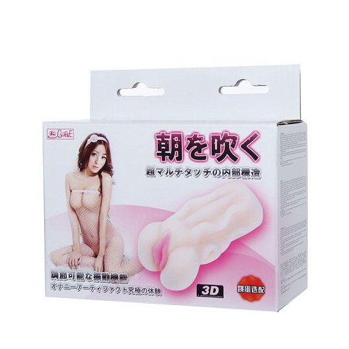 Мастурбатор телесного цвета с рифленым рельефом Baile BM-009155N