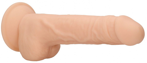 Телесный фаллоимитатор Shots Media BV Silicone Dildo With Balls REA078FLE (24 см)