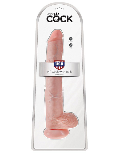 Телесный фаллоимитатор-гигант Pipedream 14 Cock with Balls PD5534-21 (37,5 см)