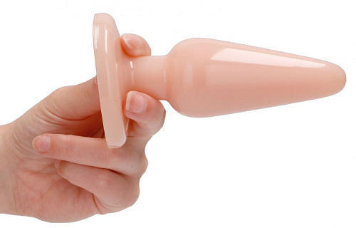 Телесная коническая анальная пробка Shots Media BV Basic 5 Inch PLU003FLE (12,7 см)