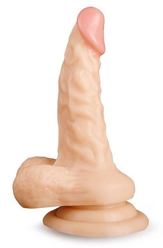 Телесный фаллоимитатор с крупной мошонкой Brazzers DWS004 (17 см)