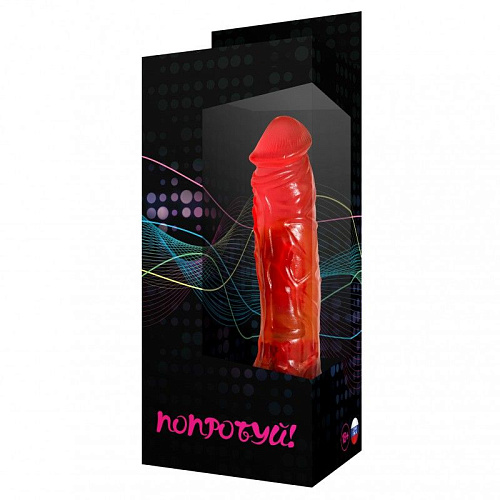 Красный реалистичный вибратор Сумерки богов №9 312-09 BX DD (19,5 см)