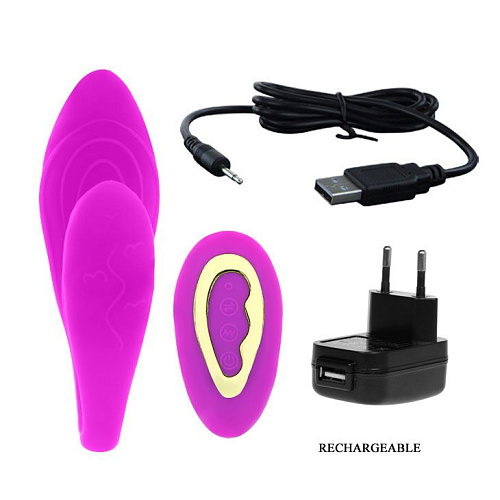 Лиловый вибратор для двоих с дистанционным управлением Baile Indulgence BI-014171