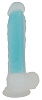 Светящийся в темноте бело-голубой фаллоимитатор на присоске Orion 0533351 (20,5 см)