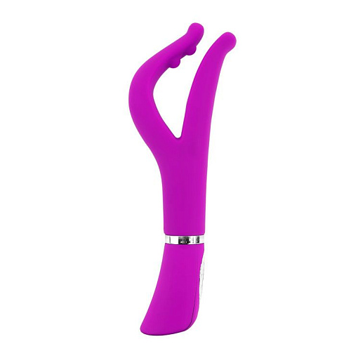 Лиловый многофункциональный силиконовый вибратор Baile Basil BI-014235 (25 см)