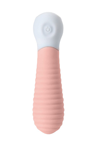 Нежно-розовый мини-вибратор с ребрами S-HANDE MINI 2 SHD-050-2P (11,8 см)