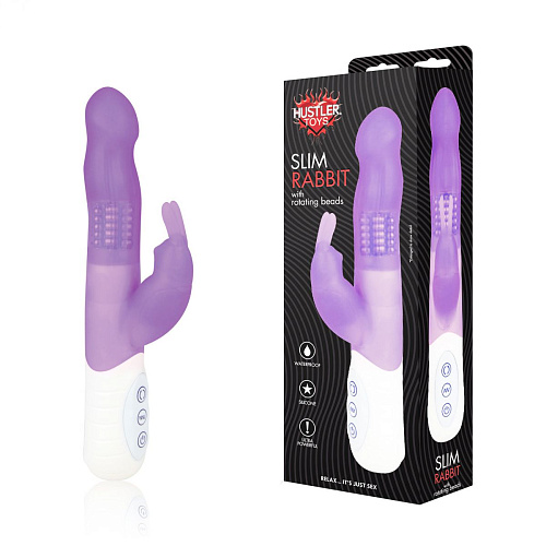 Фиолетовый вибратор с кроликом Hustler hi-tech HT-R4-PUR (21 см)