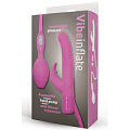 Розовый вибратор с клиторальным стимулятором и функцией расширения Seven Creations B0159R4SPG (15,5 см)