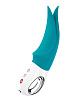 Бирюзовый вибратор с раздвоенным кончиком Fun Factory Volta 1141074 (18,9 см)