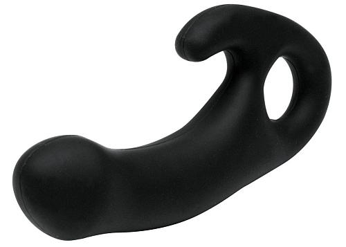 Чёрный массажёр простаты с вибрацией Topco Sales Bottoms Up Butt Silicone Please My P-Spot 1071696