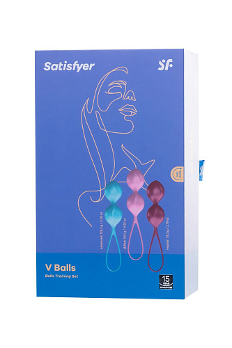 Разноцветный набор из 3 двойных вагинальных шариков Satisfyer Balls J01511N