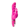 Розовый вибратор с клиторальным зайчиком Dream Toys PURRFECT SILICONE DELUXE DUO VIBE PINK 21088 (18 см)