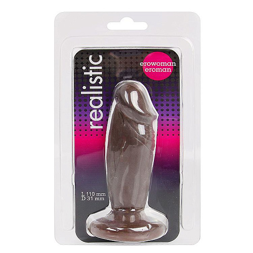 Коричневый анальный фаллоимитатор из киберкожи Bior toys EE-10231-1 (11 см)