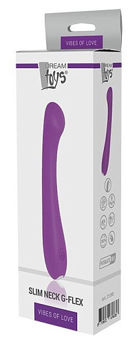 Фиолетовый вибромассажёр Dream Toys SLIM NECK G-FLEX 21595 (17,7 см)