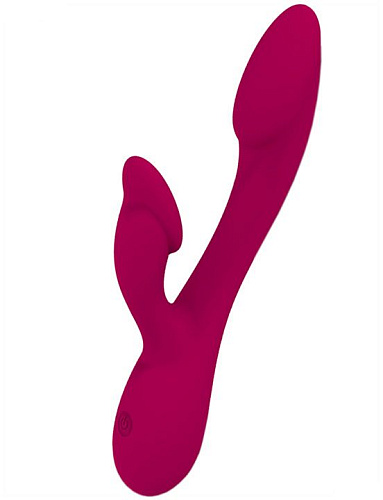 Малиновый вибратор с клиторальной стимуляцией Iyiqu RUYI IYQ-YJF-01 (21,5 см)