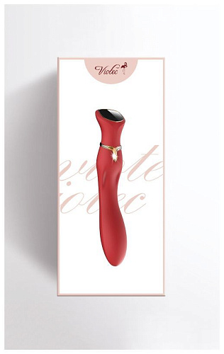 Красный вибратор с screen-touch управлением Viotec MIRACLE CHANCE 1806R1 (21 см)
