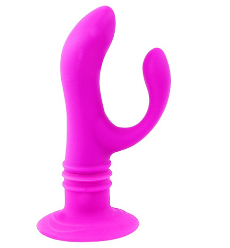 Анальный лиловый вибратор с отростком на присоске Baile Deft BI-014201 (13,5 см)