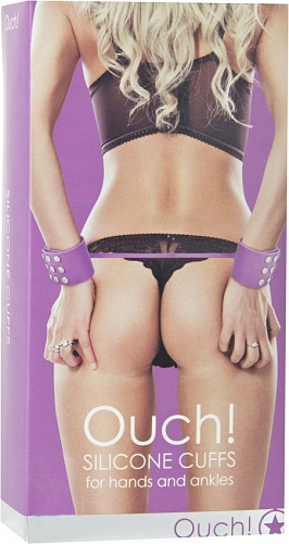Фиолетовые силиконовые наручи с заклёпками Shots Media BV OU040PUR