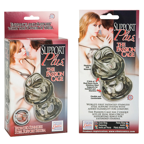 Дымчатая насадка на пенис California Exotic Novelties Support Plus The Passion Cage SE-1465-20-3