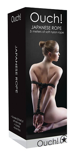 Чёрная веревка для бандажа Shots Media BV Japanese OU042BLK