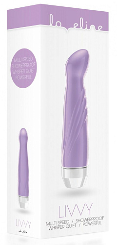 Фиолетовый вибратор со скошенной головкой Shots Media BV Livvy LOV004PUR (15,5 см)