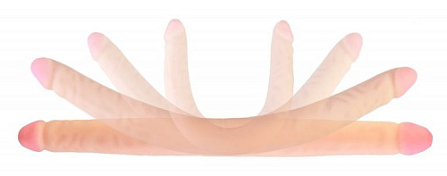 Телесный двухсторонний фаллоимитатор-реалистик Сумерки богов 3206-09 BX DD (54 см)