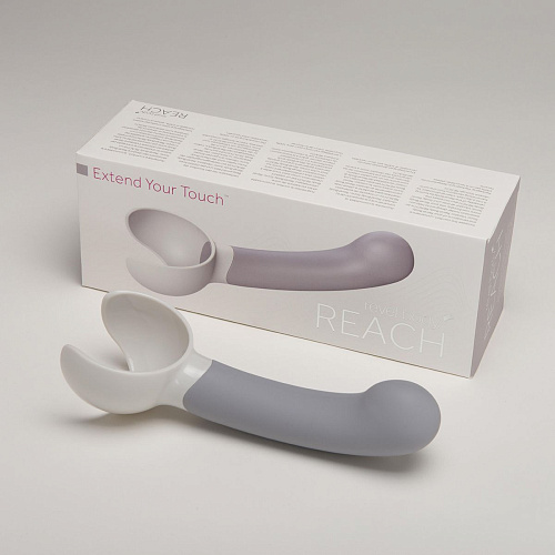 Серая насадка на вибромассажёр Revel Body Reach RB506-G (14 см, для Revel Body)