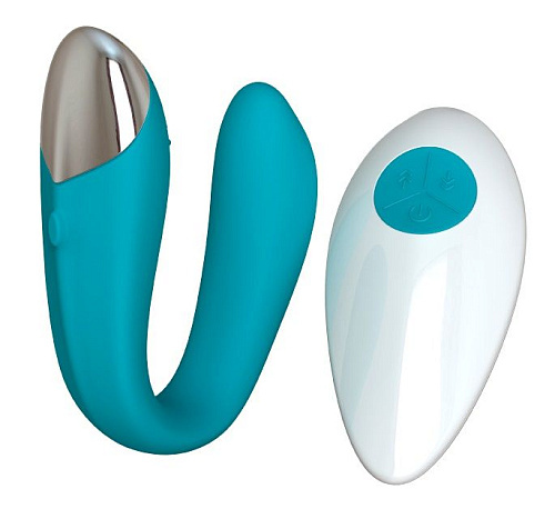 Бирюзовый вибратор для пар с пультом ДУ Le Frivole Fera 06119