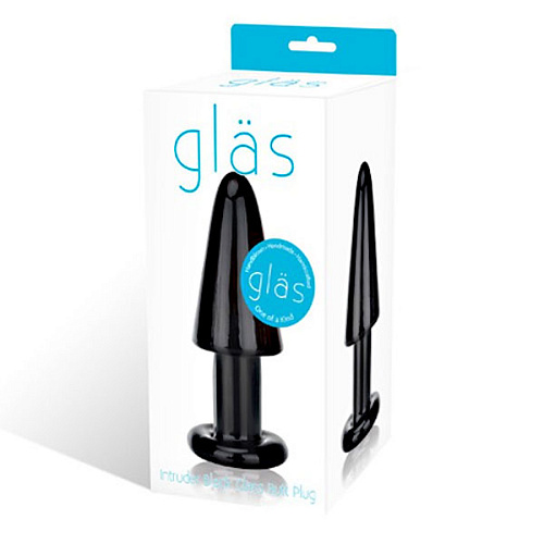 Стеклянная анальная втулка в чёрном цвете Glas GLAS-31 (12,5 см)
