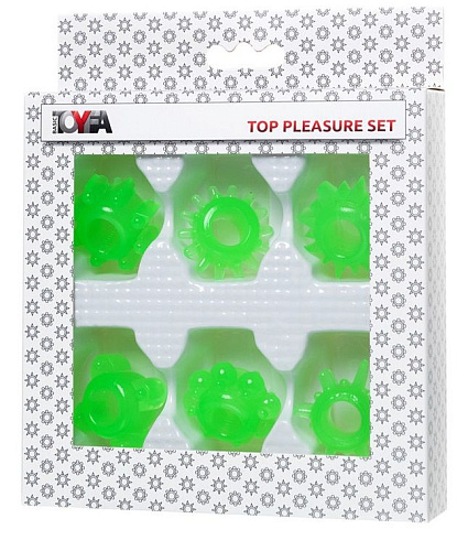 Набор из 6 зелёненьких эрекционных колец ToyFa 888200-10