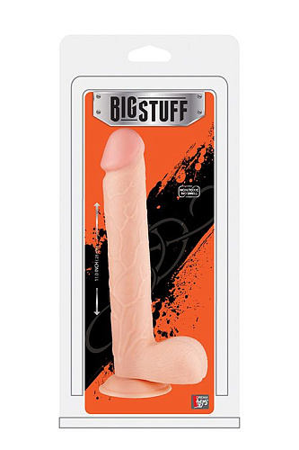Большой реалистичный фаллоимитатор на присоске с мошонкой Dream Toys FLESHXL 20749 (28 см)