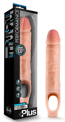 Телесный реалистичный фаллоудлинитель Blush Novelties 10 Inch Silicone Cock Sheath Penis Extender BL-22593 (25,4 см)