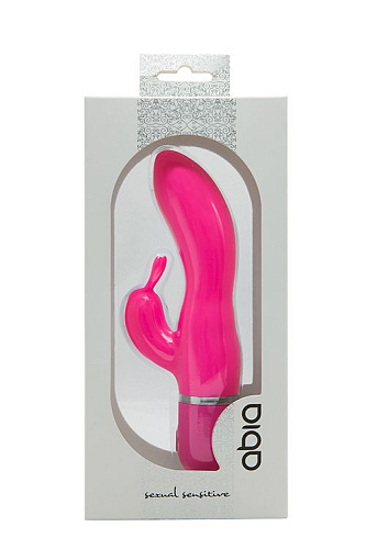 Розовый вибратор с клиторальным отростком Abia CLONIA 540040 (15 см)